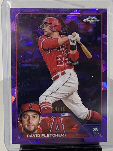 David Fletcher Angels 2021 Topps Chrome Sapphire Purple #'d 04/10 #636