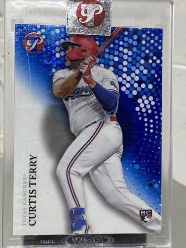 Curtis Terry Texas Rangers 2022 Pristine RC Blue Parallel #'d 56/75 #243