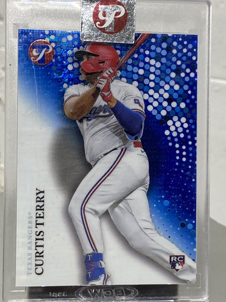 Curtis Terry Texas Rangers 2022 Pristine RC Blue Parallel #'d 56/75 #243