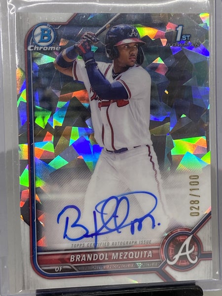 Brandol Mezquita Atlanta Braves 2022 Bowman Chrome Auto RC #'d 028/100 CPA-BMQ