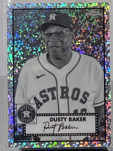 Dusty Baker Houston Astros 2021 Topps Chrome Sparkle Refractor Card #583