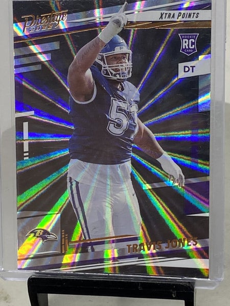Travis Jones Ravens 2022 Prestige Xtra Points Sunburst Rookie RC #358