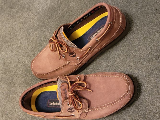 Timberland Classic 2-Eye Boat Shoes Brown Unisex Size M 10.0 (W 11.0) Adult Timberland Shoes (Used)