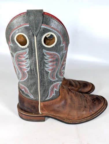 Justin Bent Rail BR350 Mens 9 D Buckaroo Boots Brown Leather Western