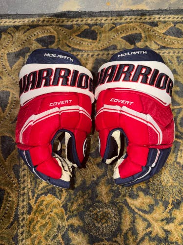 Washington Capitals Used Warrior covert Hockey Gloves 15” NHL Dylan McIlrath