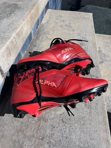 Nike Alpha Menace 4 Pro Football Cleats – Size 7.5 – Red/Black - Like New
