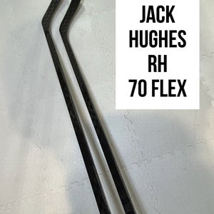 Senior(2x)Right Jack Hughes 70 Flex ProBlackStock™ Unbranded Pro Stock Hockey Sticks