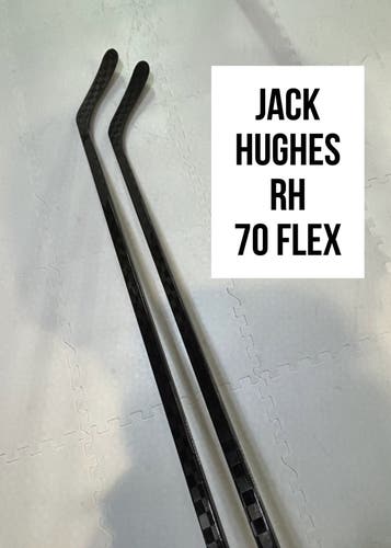 Senior(2x)Right Jack Hughes 70 Flex ProBlackStock™ Unbranded Pro Stock Hockey Sticks