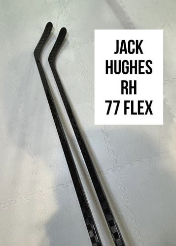 Senior(2x)Right Jack Hughes 77 Flex ProBlackStock™ Unbranded Pro Stock Hockey Sticks