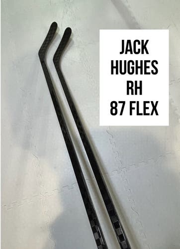 Senior(2x)Right Jack Hughes 87 Flex ProBlackStock™ Unbranded Pro Stock Hockey Sticks