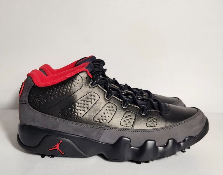 Nike Air Jordan 9 Golf Retro Black Charcoal True Red Mens FJ5934