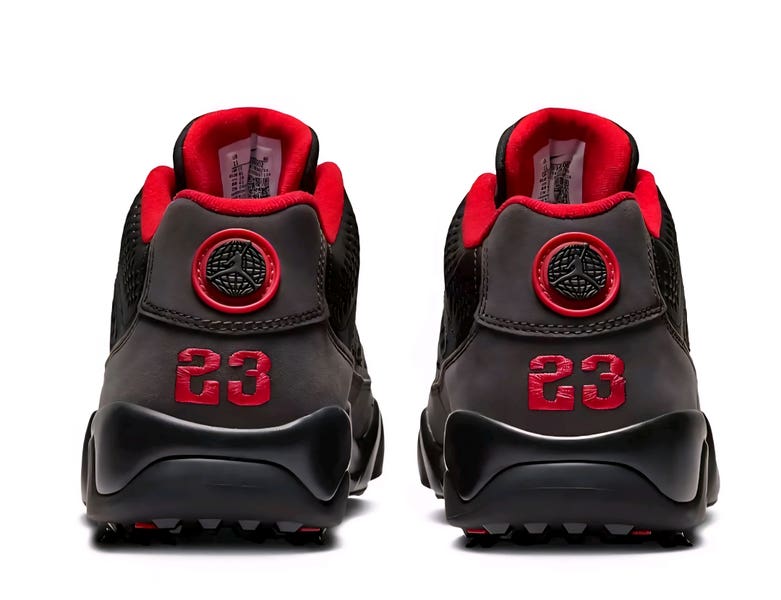 Nike Air Jordan 9 Golf Retro Black Charcoal True Red Mens FJ5934