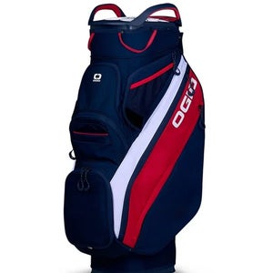 NEW 2025 Ogio Silencer 15-Way Red/White/Blue Cart Golf Bag
