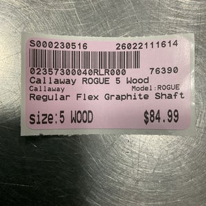 Used Callaway ROGUE Mens Fairway Wood RH 5 Wood 11614-S000230516