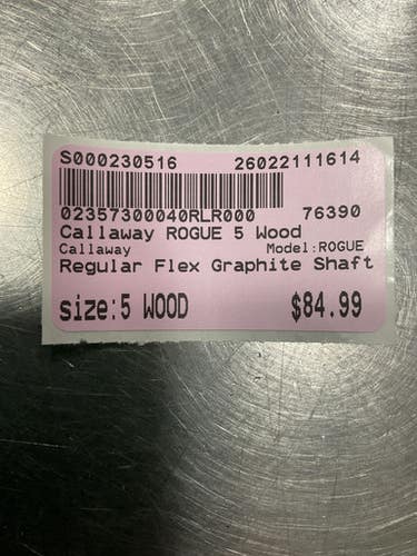 Used Callaway ROGUE Mens Fairway Wood RH 5 Wood 11614-S000230516