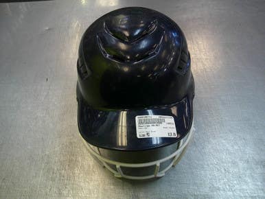 Used Rawlings HELMET Batting Helmet w/Mask Navy Blue MD 11339-S000198711