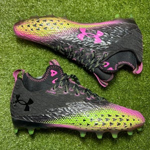 Size 9.5 Under Armour Clone Lacrosse cleats Joker Black Pink Green