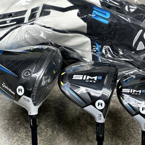 TaylorMade SIM2 MAX Right Hand Set Driver, 3-Wood, 3H, Ventus Regular Flex NEW