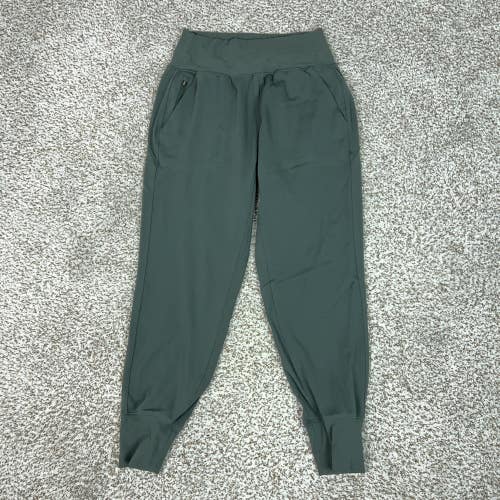 Athleta Pants Womens Small Green High Rise Jogger Zip Pockets Gym Yoga Workout