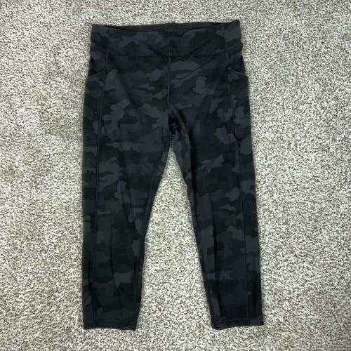 Lululemon Pants Womens 14 Black Camo Align High Rise Crop Leggings Pockets Yoga