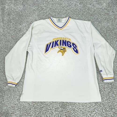 Vintage Minnesota Vikings Shirt Mens XL White NFL Football Lee Sport Long Sleeve