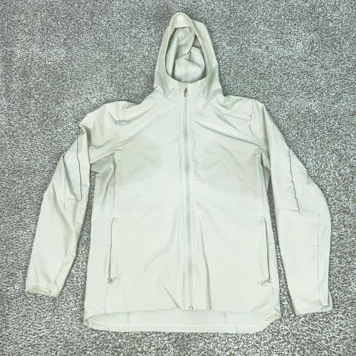 Lululemon Jacket Mens XL White Hooded Windbreaker Full Zip Running Warp Light