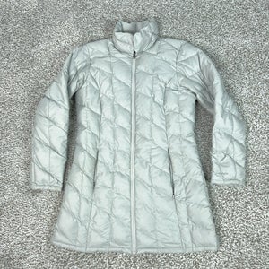 Patagonia Coat Womens Medium Gray Tres Parka Quilted Down Long Insulated Puffer