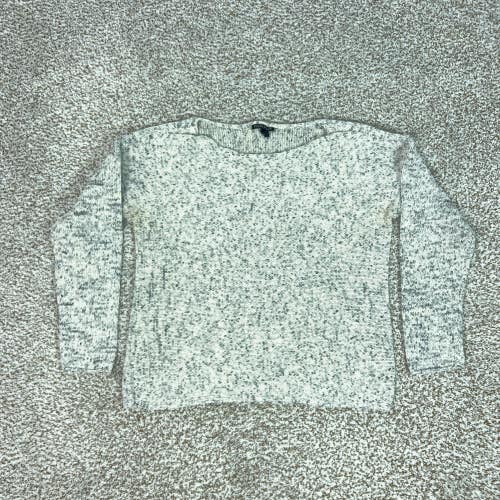 Eileen Fisher Sweater Womens Medium Gray 100% Cotton Boat Neck Knit Casual