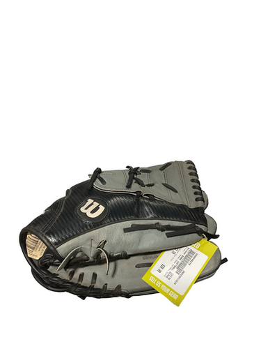 Used Wilson A360 SOFTBALL GLOVE BB/SB Glove RH Throw Black And Grey 12" 11834-S000046279
