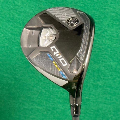 TaylorMade Qi10 Tour 15 Fairway 3 Wood HZRDUS Smoke Green 70g Graphite Stiff