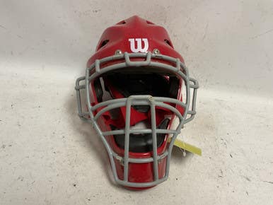 Used Wilson WTA4602 Catchers Helmet w/Mask Red One Size 11855-S000199014