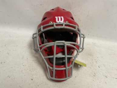 Used Wilson WTA4602 Catchers Helmet w/Mask Red One Size 11855-S000199014
