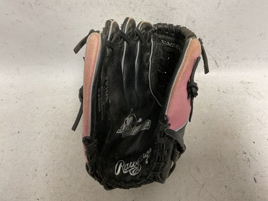 Used Rawlings FP1178 LH Throw Fastpitch Gloves Black And Pink 11 3/4" 11855-S000199016