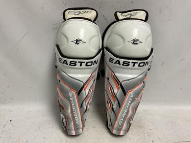 Used Easton SYNERGY EQ30 Senior Shin Guards Black/Orange/White 14" 11855-S000199004
