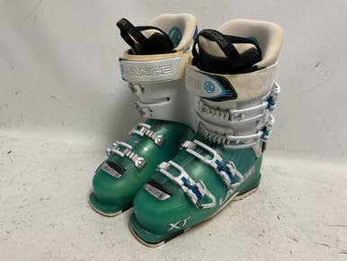 Used Lange 90XT Womens DH Ski Boot Green And White 255 MP - M07.5 - W08.5 11855-S000198994