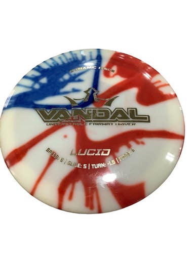 Used Dynamic Discs LUCID VANDAL RED/WHT/BLUE Disc Golf Driver White 11347-S000263659