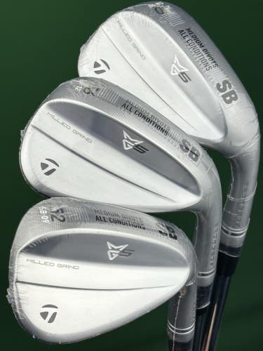 TaylorMade Milled Grind MG5 Wedge Set 52-09*, 56-12*, 60-10* Steel RH NEW!