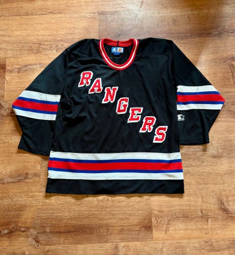 Men’s Starter New York Rangers Fashion Jersey Vintage Rare Black (L)