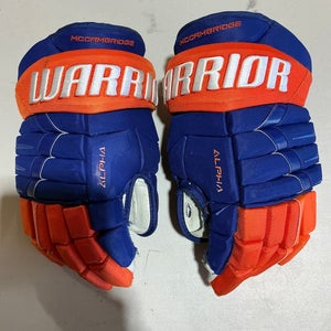 Warrior Alpha 4-Roll Pro Stock Hockey Gloves 15” Royal Blue Oilers 6284