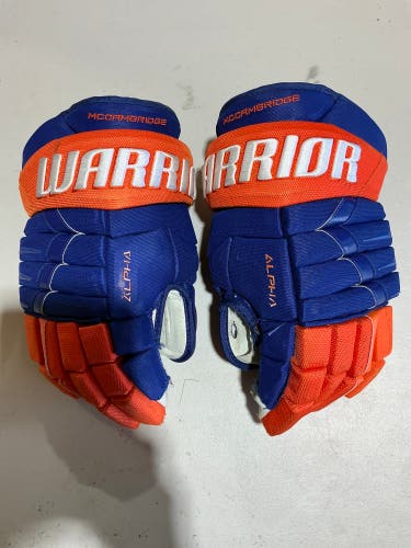 Warrior Alpha 4-Roll Pro Stock Hockey Gloves 15” Royal Blue Oilers 6284