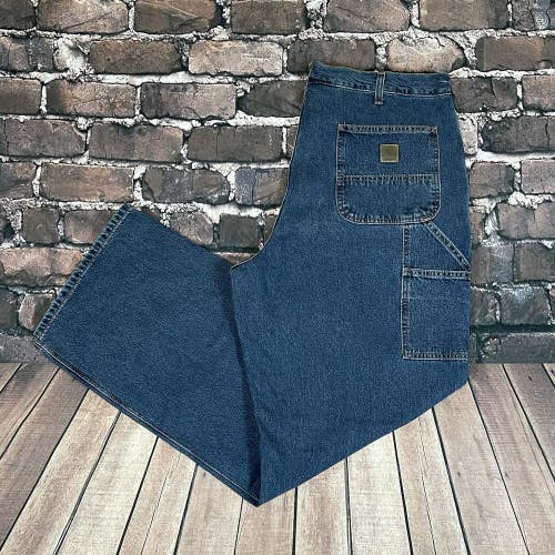 Carhartt Carpenter Jeans Men 40x34 Blue Denim Work Original Dungaree Fit B13-DPS