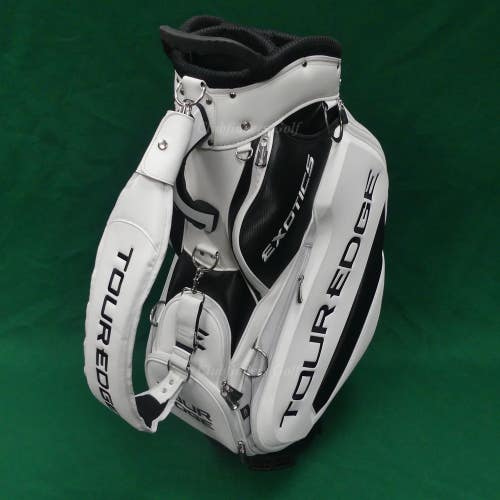 NEW Tour Edge Exotics Black/White 4-Way 9" OD Golf Staff Bag w/ Raincover