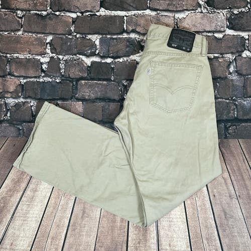 Levis 514 White Tab Pants Mens Size 33x32 Beige Straight Causal