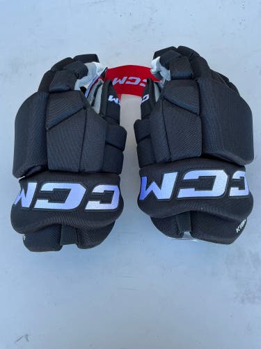 CCM Pro HGTKPP Tacks Pro Stock Hockey Gloves 14" Black Matt Dumba (New) 2495