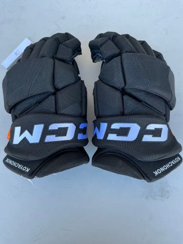 CCM JetSpeed FT1 Pro Stock Hockey Gloves 14" Black Vladislav Kolyachonok (New) 5292