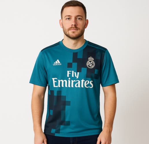 Real Madrid 2017/2018 Away Teal Soccer Jersey