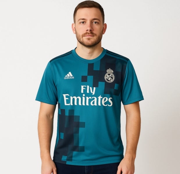 Real Madrid 2017/2018 Away Teal Soccer Jersey