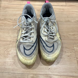 White Unisex Size M 10.0 (W 11.0) Adult Nike Alpha Huarache 8 Pro (Used)