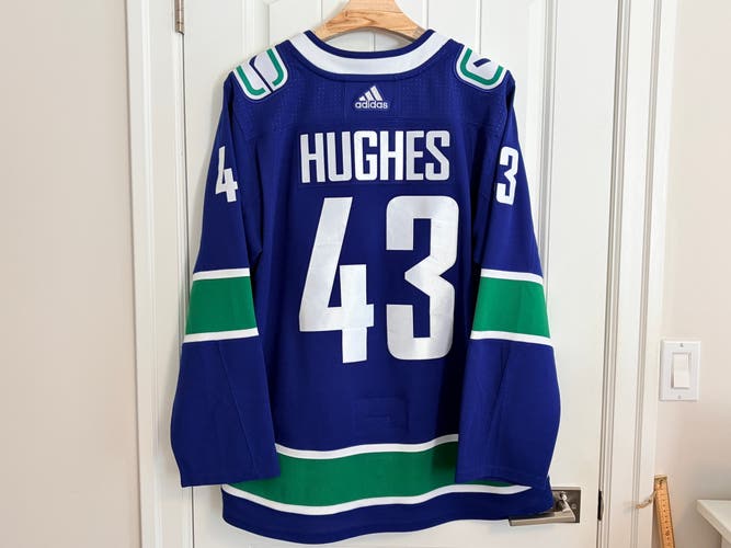 Authentic Adidas Vancouver Canucks Quinn Hughes 50th Patch Jersey Size 56 XXL