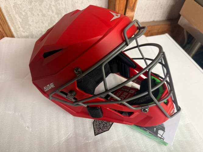 All-Star MVP-PRO LT Baseball/Softball Catcher's Helmet - Scarlet Youth